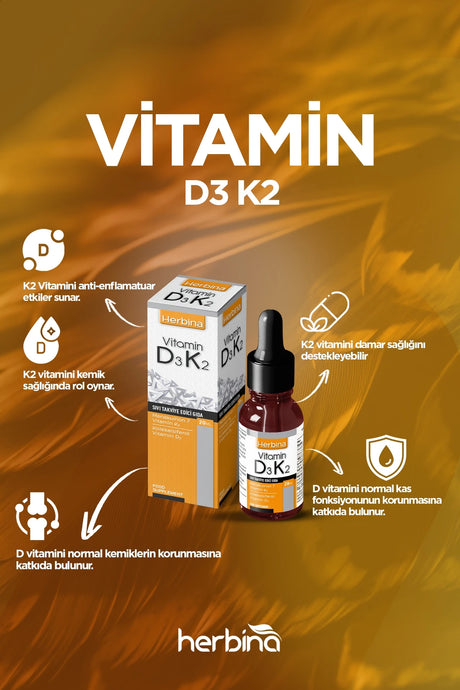 Herbi̇na d3k2 20 ml 1000 iu