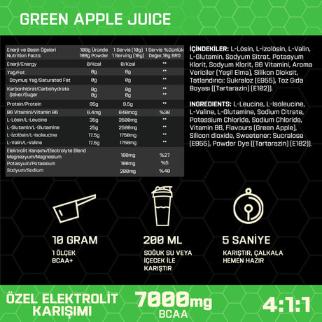 BCAA + ELECTROLYTES 500 g 50 SERVİS - amino asit