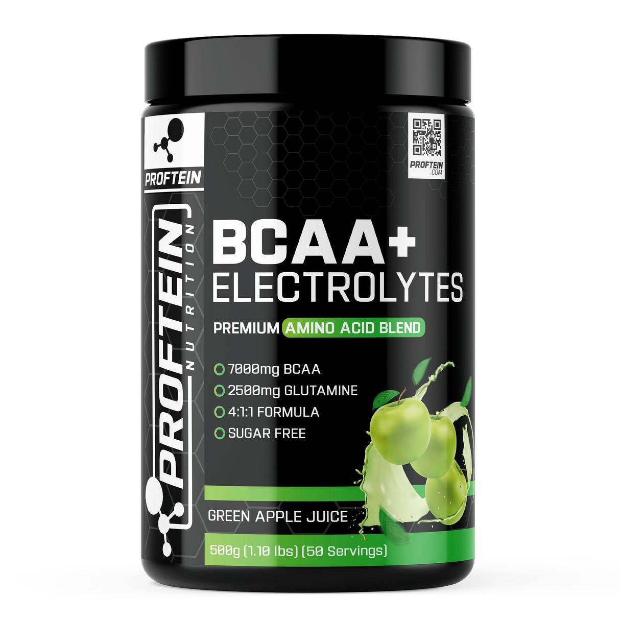 BCAA + ELECTROLYTES 500 g 50 SERVİS - GREEN APPLE JUICE - amino asit