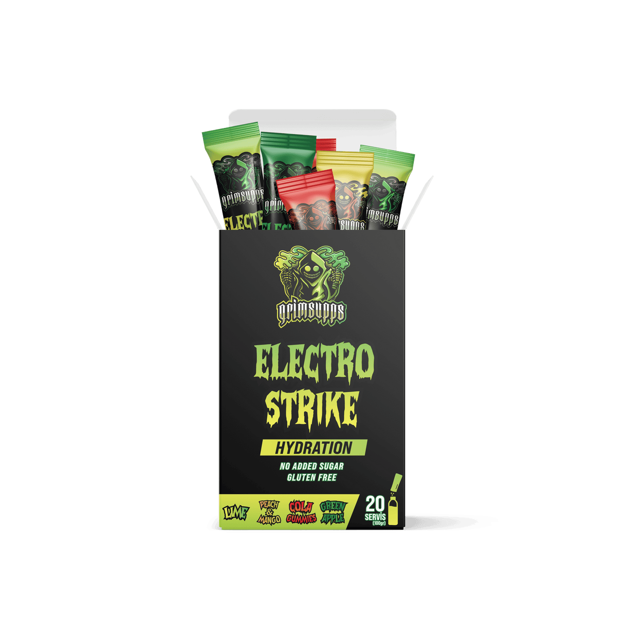 GRIMSUPPS ELECTRO STRIKE HYDRATION - 20 SAŞE ELEKTROLİT - TÜM AROMALAR