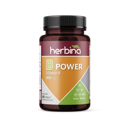 Herbi̇na b-power vitamin b karışımı i̇çeren takviye edici gıda 60 tablet