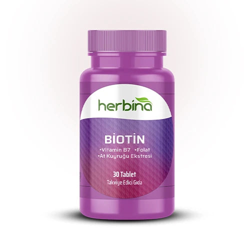 Herbi̇na biotin 5000 mcg at kuyruğu ekstresi 30 tablet