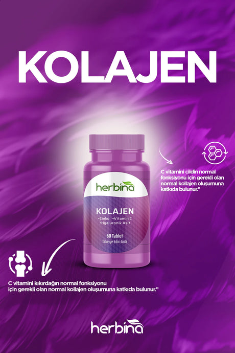 Herbi̇na kolajen hyaluronik asit 60 tablet