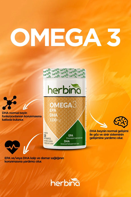 Herbi̇na omega 3 120 softjel balık yağı