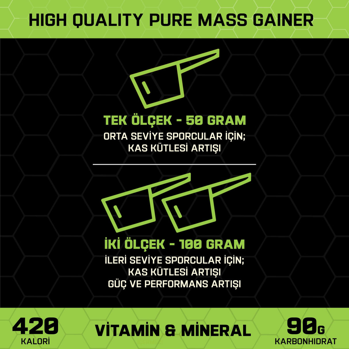 PURE MASS GAINER 1500g 15 SERVİS