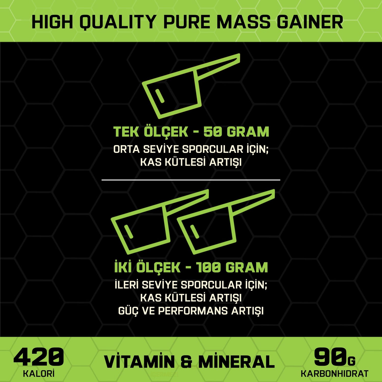 PURE MASS GAINER 1500g 15 SERVİS