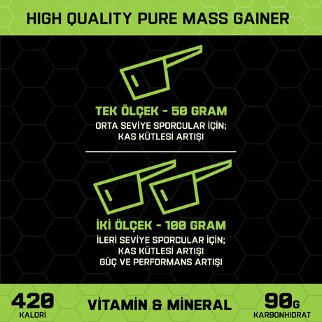 PURE MASS GAINER 1500g 15 SERVİS