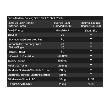 L-CARNITINE 3000mg + SHOT 25ml