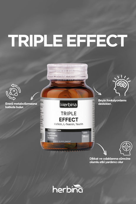 Herbi̇na triple effect kafein l-teanin taurin 30 tablet